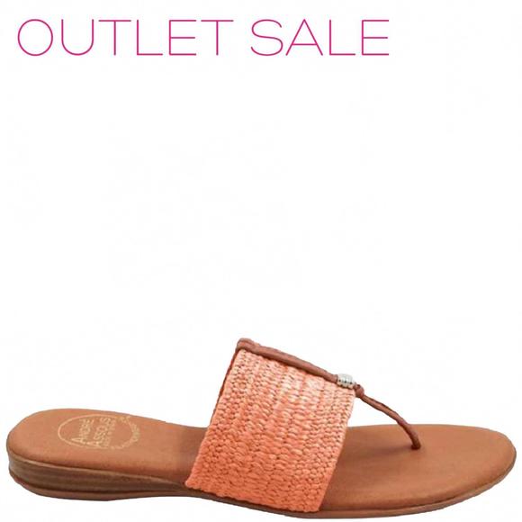 NEW ANDRE ASSOUS women's nice woven flat sandals in orange - Picture 1 of 5